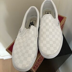 Vans White Check Slip On Men’s 7.5